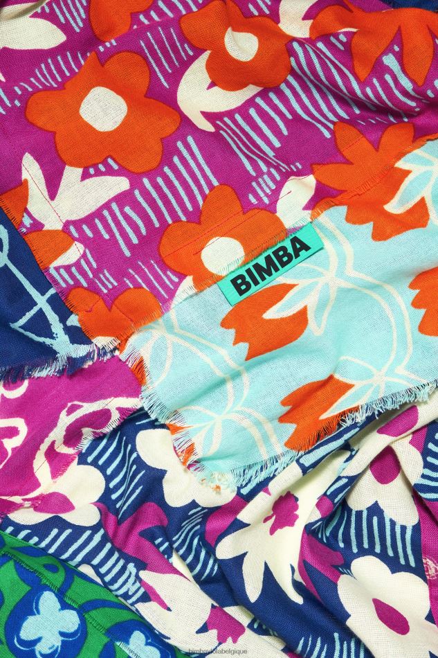 accessoires Bimba Y Lola châle patchwork bleu vert HV4486650