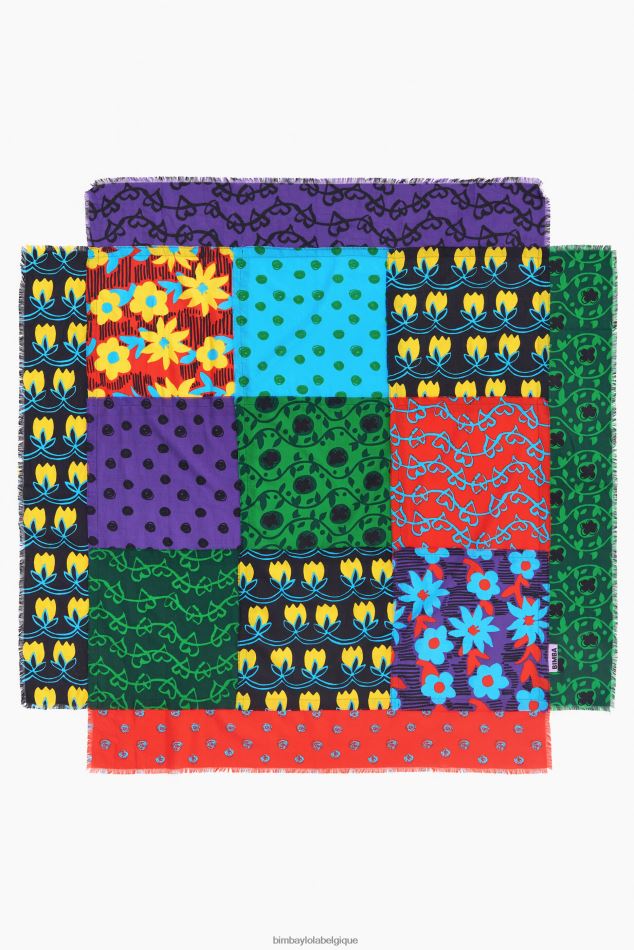 accessoires Bimba Y Lola châle patchwork noir HV4486651