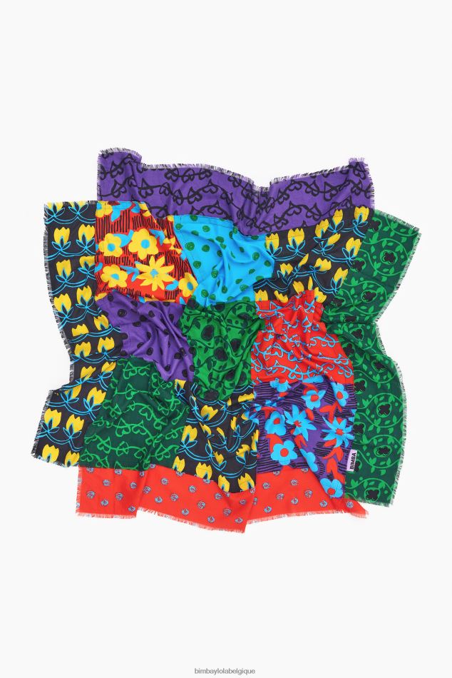 accessoires Bimba Y Lola châle patchwork noir HV4486651