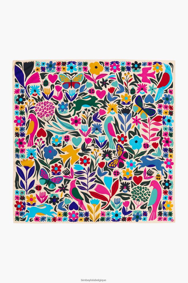 accessoires Bimba Y Lola écharpe animaux fleurs crème HV4486648