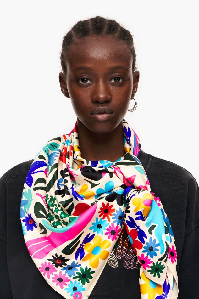 accessoires Bimba Y Lola écharpe animaux fleurs crème HV4486648