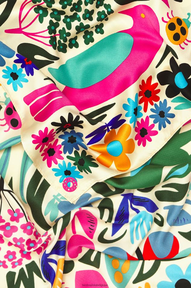 accessoires Bimba Y Lola écharpe animaux fleurs crème HV4486648