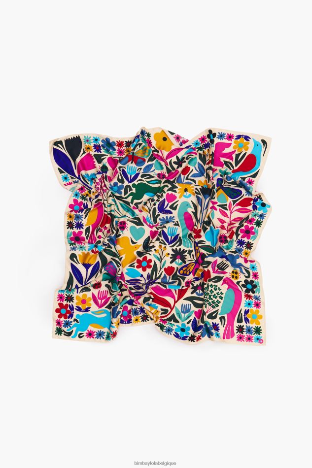 accessoires Bimba Y Lola écharpe animaux fleurs crème HV4486648