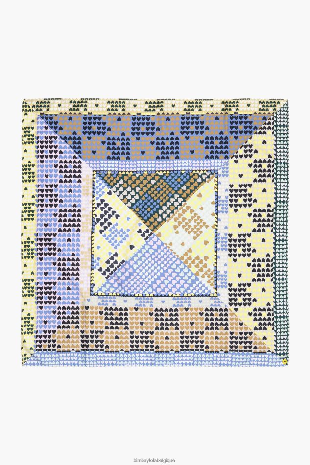 accessoires Bimba Y Lola écharpe coeurs géométriques jaune pâle HV4486620