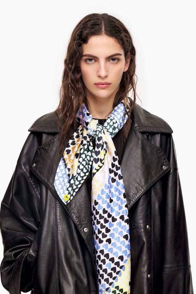 accessoires Bimba Y Lola écharpe coeurs géométriques jaune pâle HV4486620