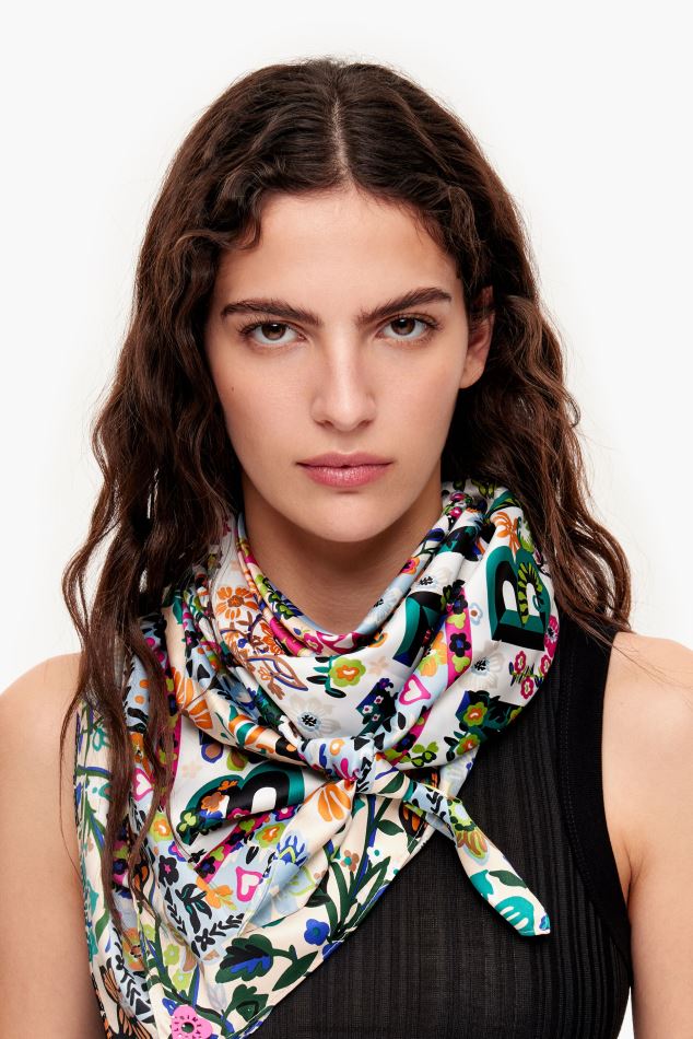 accessoires Bimba Y Lola écharpe à fleurs blanc HV4486655