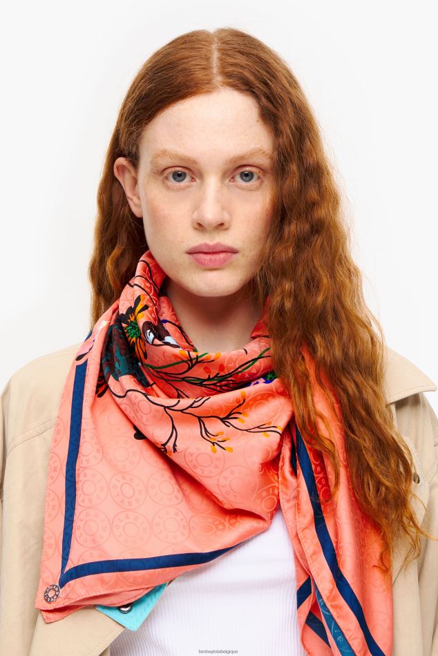 accessoires Bimba Y Lola écharpe à fleurs corail HV4486608