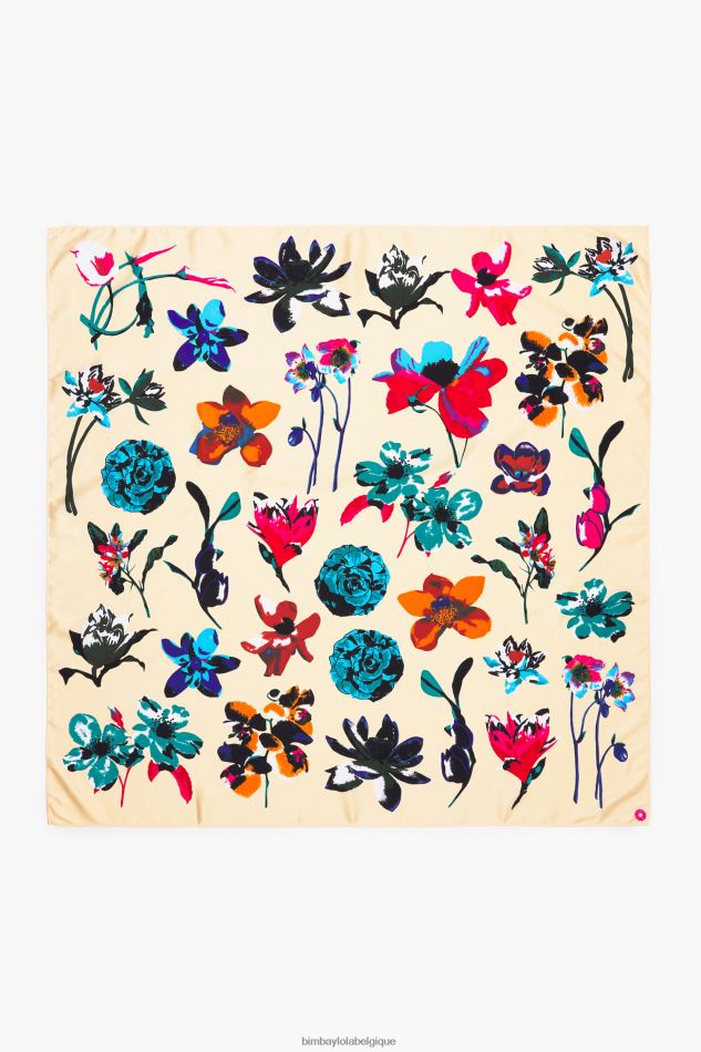 accessoires Bimba Y Lola écharpe à fleurs crème HV4486605