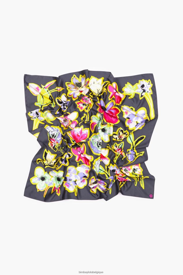 accessoires Bimba Y Lola écharpe à fleurs foncées gris HV4486604