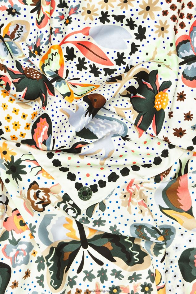 accessoires Bimba Y Lola écharpe fleurs oiseaux papillons blanc HV4486637
