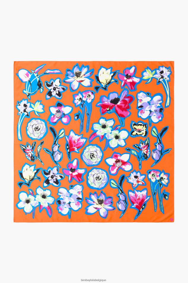 accessoires Bimba Y Lola écharpe à fleurs orange HV4486603