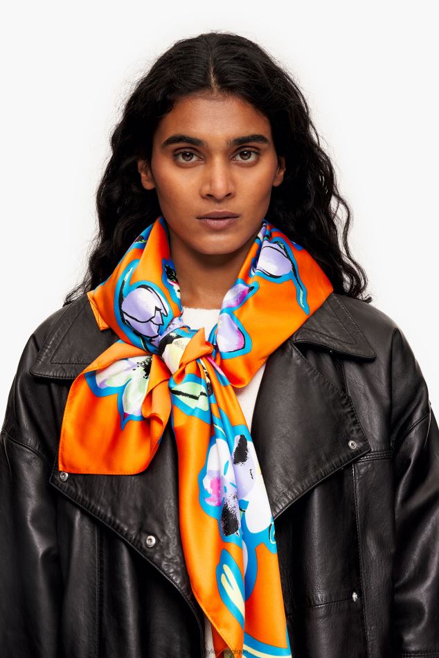 accessoires Bimba Y Lola écharpe à fleurs orange HV4486603