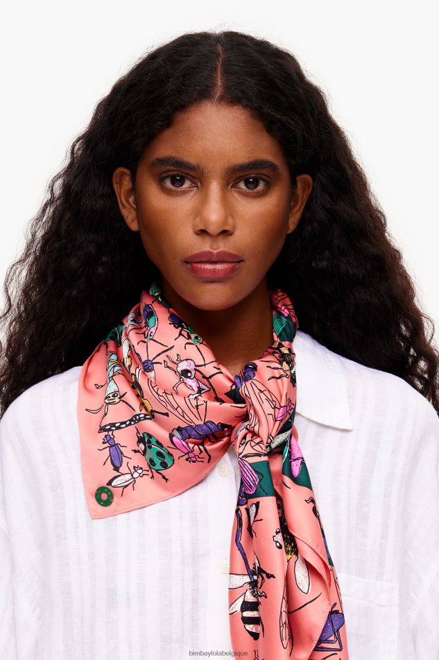 accessoires Bimba Y Lola écharpe insectes et logo corail HV4486642