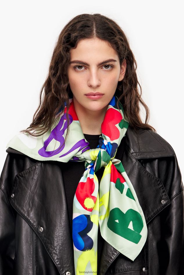 accessoires Bimba Y Lola écharpe à logo graffiti coeurs menthe HV4486613