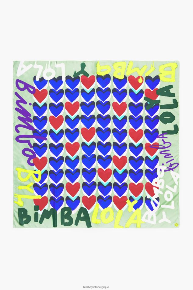 accessoires Bimba Y Lola écharpe à logo graffiti coeurs menthe HV4486613
