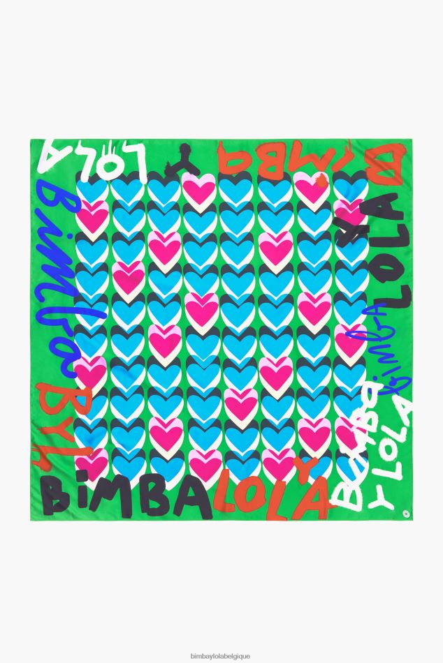 accessoires Bimba Y Lola écharpe à logo graffiti coeurs vert HV4486616
