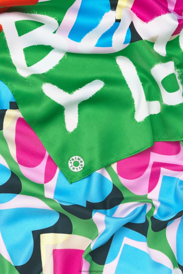 accessoires Bimba Y Lola écharpe à logo graffiti coeurs vert HV4486616