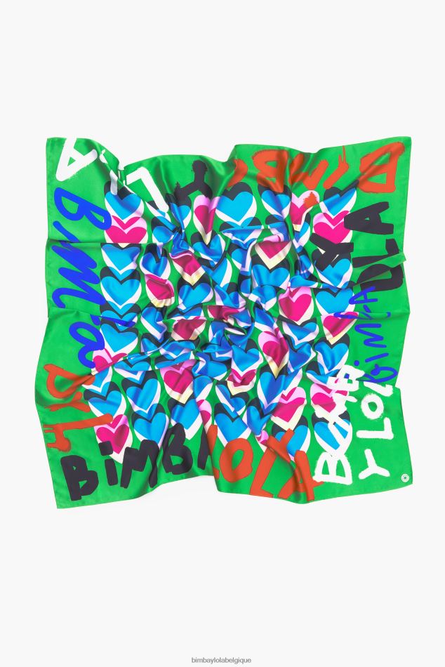 accessoires Bimba Y Lola écharpe à logo graffiti coeurs vert HV4486616