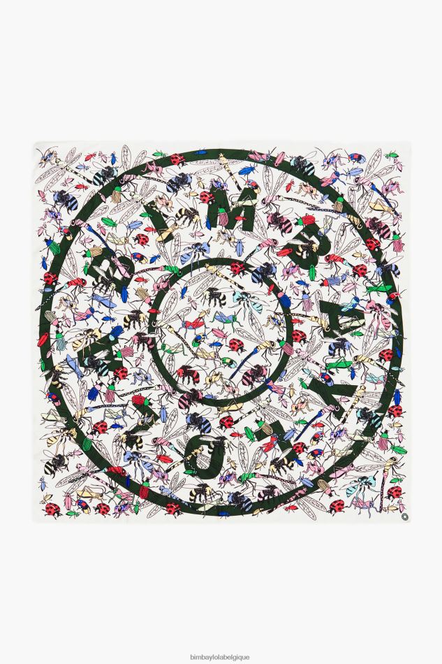 accessoires Bimba Y Lola écharpe logo insectes et corail blanc HV4486643