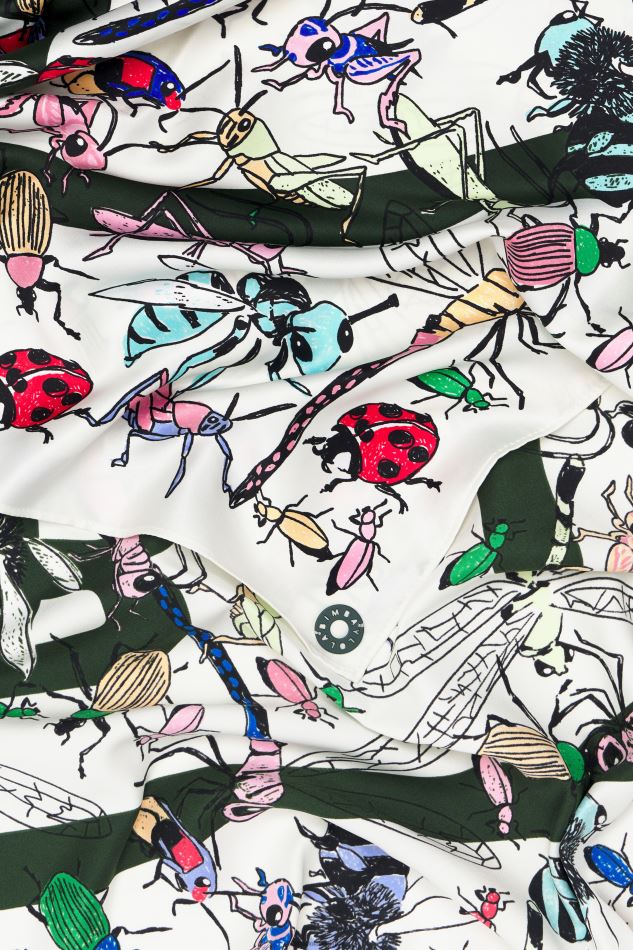 accessoires Bimba Y Lola écharpe logo insectes et corail blanc HV4486643