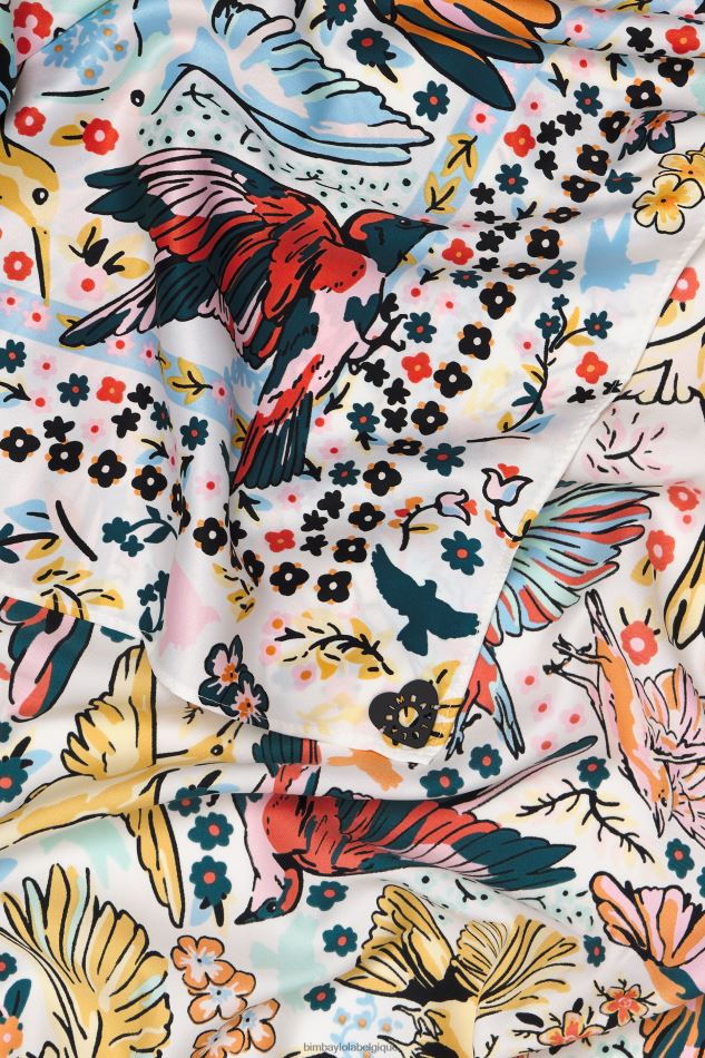 accessoires Bimba Y Lola écharpe oiseaux blanc HV4486634