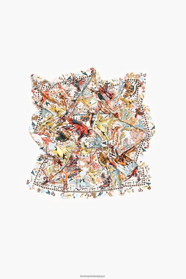 accessoires Bimba Y Lola écharpe oiseaux blanc HV4486634