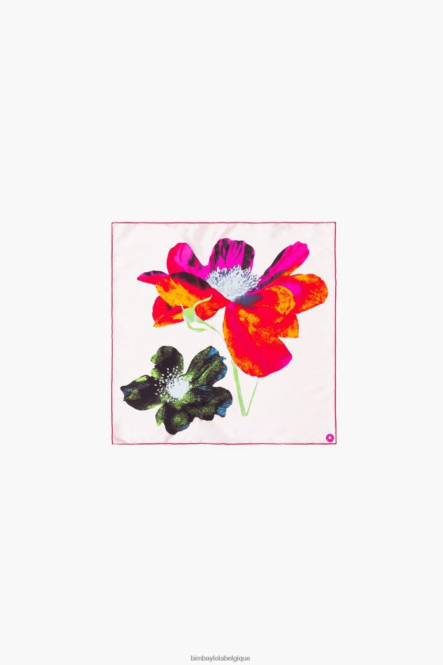 accessoires Bimba Y Lola foulard en soie à fleurs blanc HV4486606