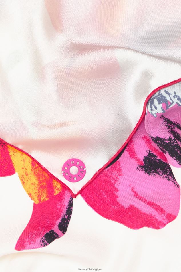 accessoires Bimba Y Lola foulard en soie à fleurs blanc HV4486606