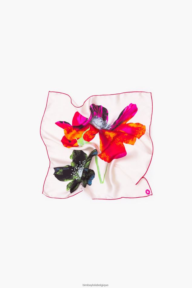 accessoires Bimba Y Lola foulard en soie à fleurs blanc HV4486606