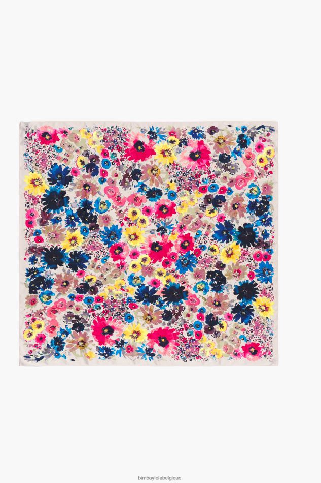accessoires Bimba Y Lola foulard fleuri aquarelle beige HV4486618