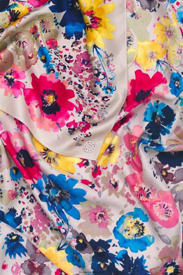 accessoires Bimba Y Lola foulard fleuri aquarelle beige HV4486618