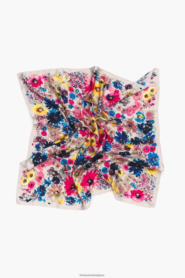 accessoires Bimba Y Lola foulard fleuri aquarelle beige HV4486618