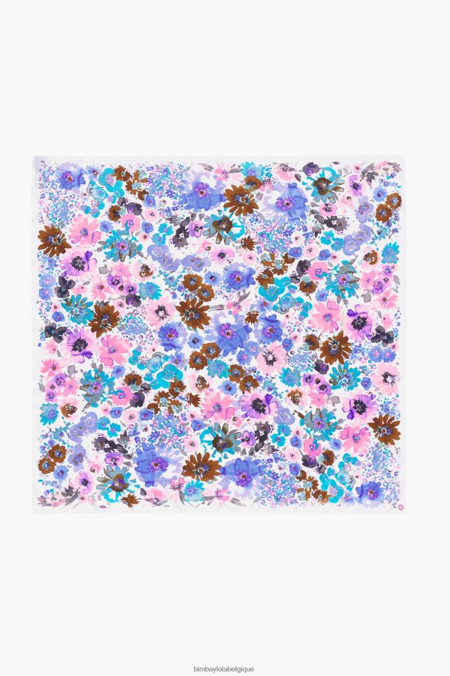accessoires Bimba Y Lola foulard fleuri aquarelle blanc HV4486617