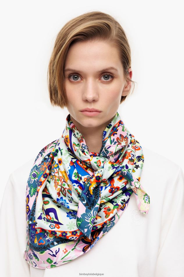accessoires Bimba Y Lola foulard à fleurs et logos eau HV4486654