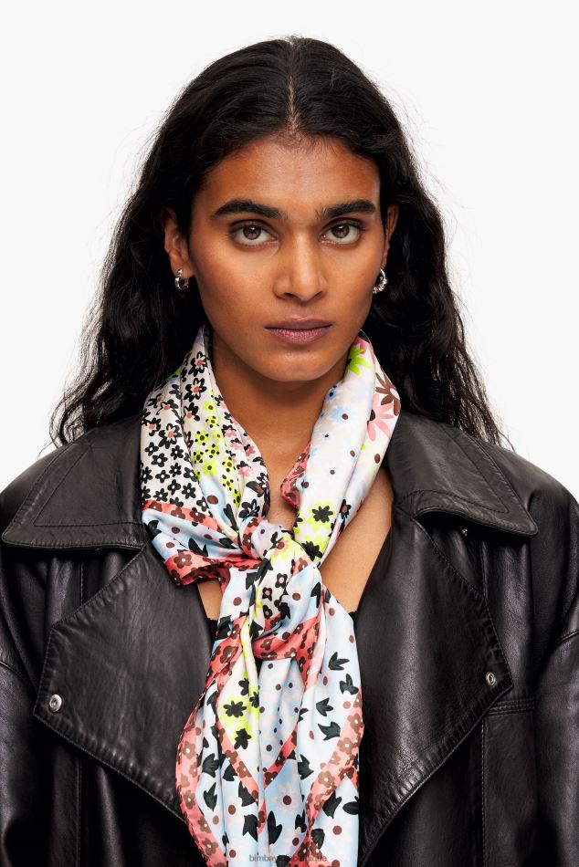 accessoires Bimba Y Lola foulard à fleurs géométriques blanc HV4486631