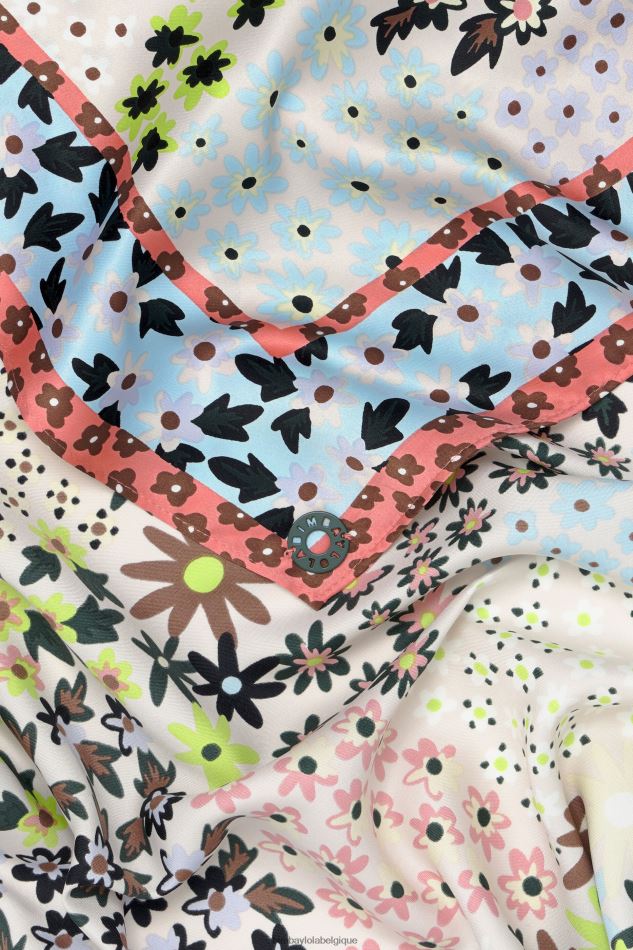 accessoires Bimba Y Lola foulard à fleurs géométriques blanc HV4486631