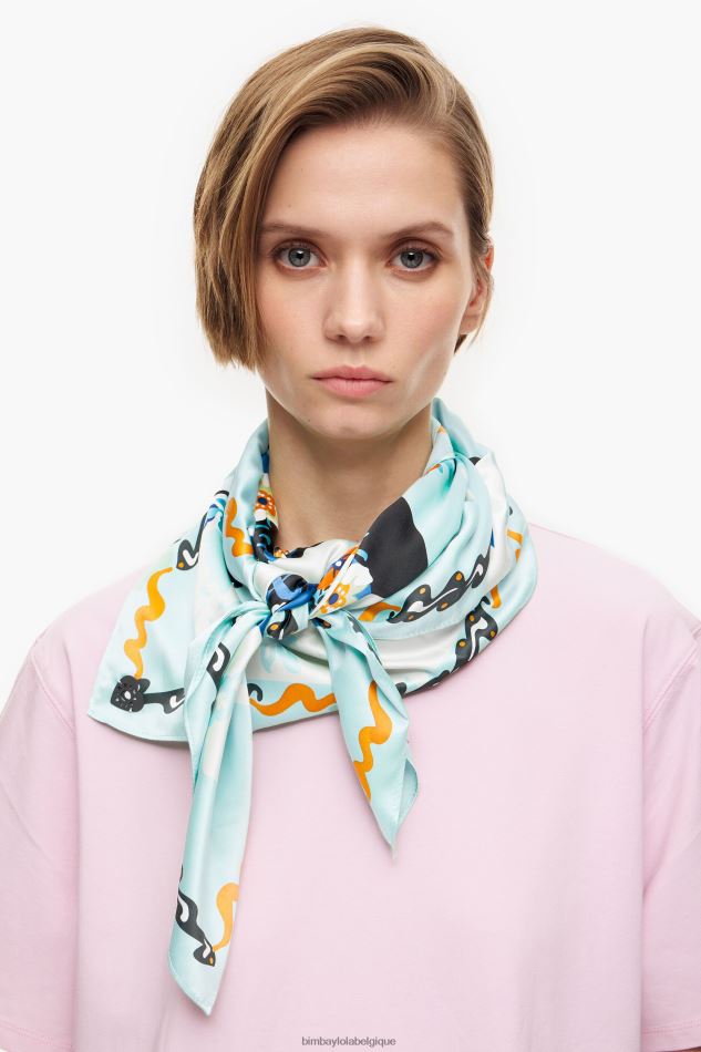accessoires Bimba Y Lola foulard à fleurs géométriques et logo eau HV4486627