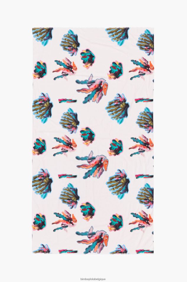 accessoires Bimba Y Lola paréo long en coton imprimé corail HV4486609