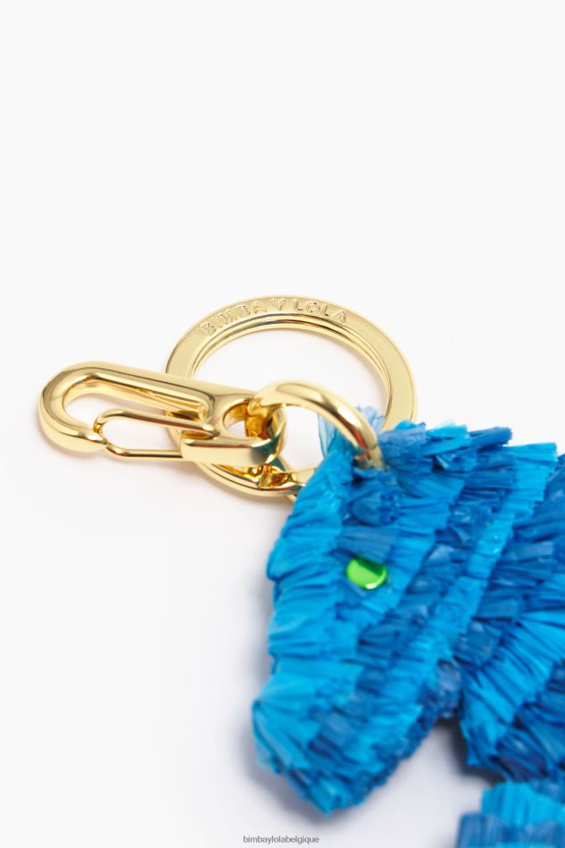 accessoires Bimba Y Lola porte-clés hippocampe en raphia bleu HV4486947