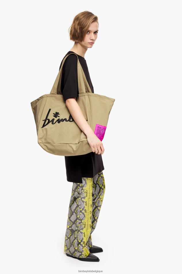 accessoires Bimba Y Lola sac cabas en nylon beige HV4486122