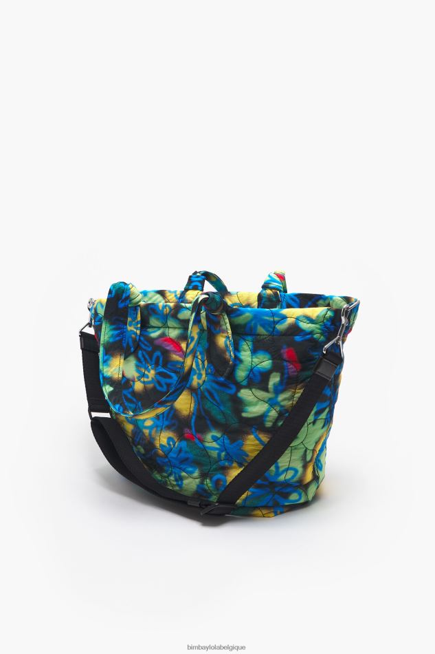 accessoires Bimba Y Lola sac cabas en nylon à fleurs graffiti bleu HV4486132