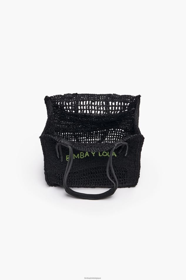 accessoires Bimba Y Lola sac cabas en raphia noir HV4486115