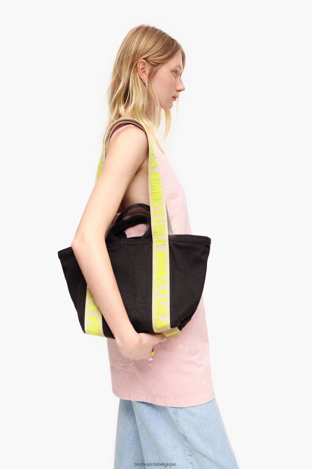 accessoires Bimba Y Lola sac cabas en toile anthracite HV448687