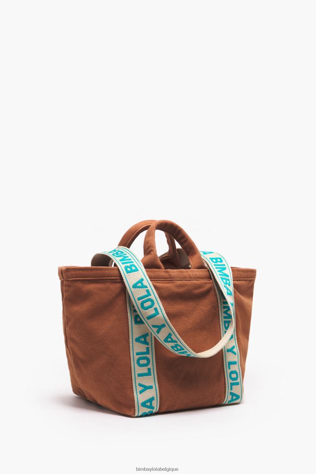 accessoires Bimba Y Lola sac cabas en toile bronzer HV448685