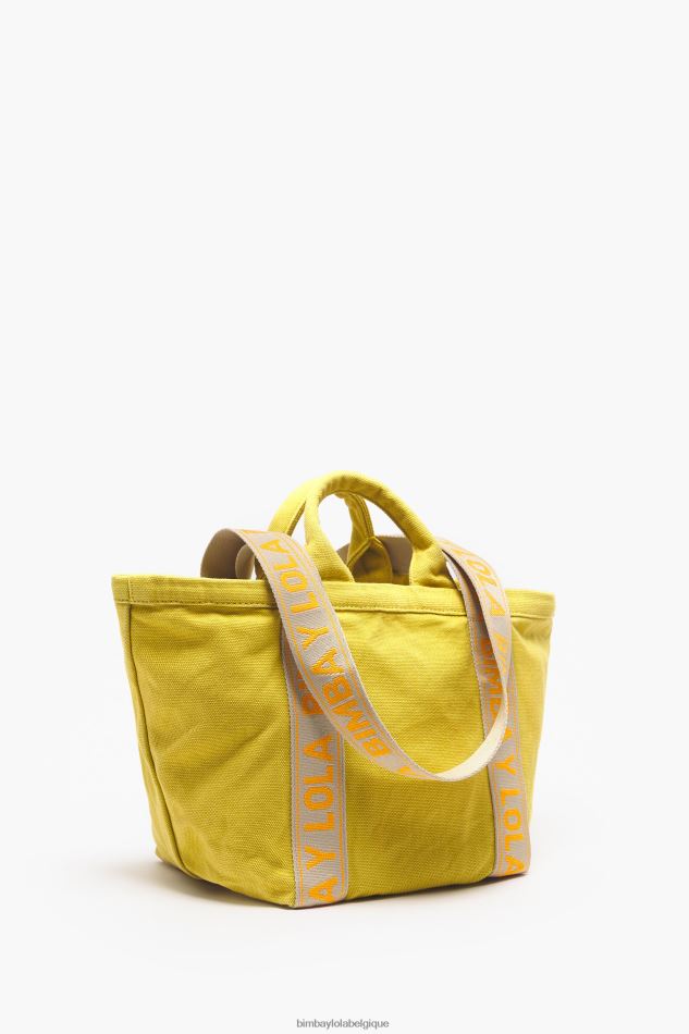 accessoires Bimba Y Lola sac cabas en toile jaune HV448684