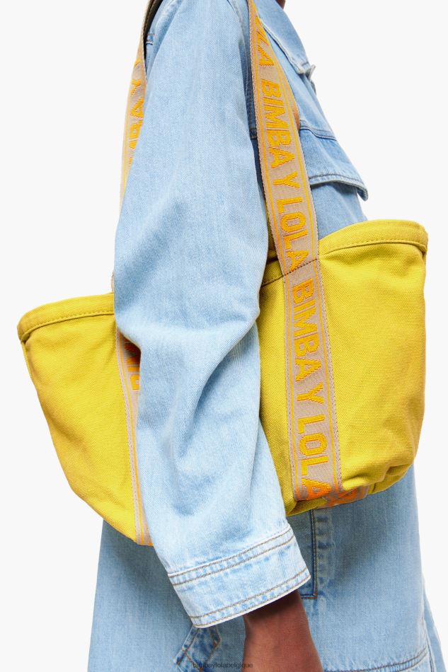 accessoires Bimba Y Lola sac cabas en toile jaune HV448684