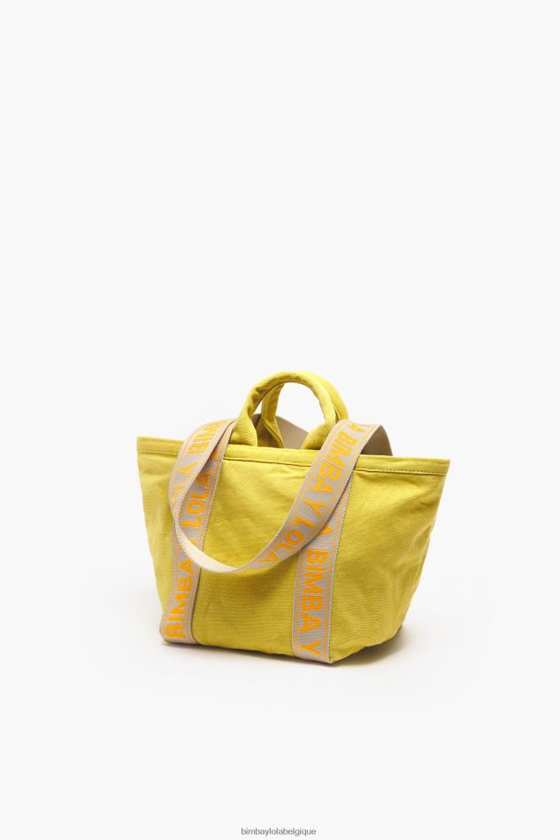 accessoires Bimba Y Lola sac cabas en toile jaune HV448684