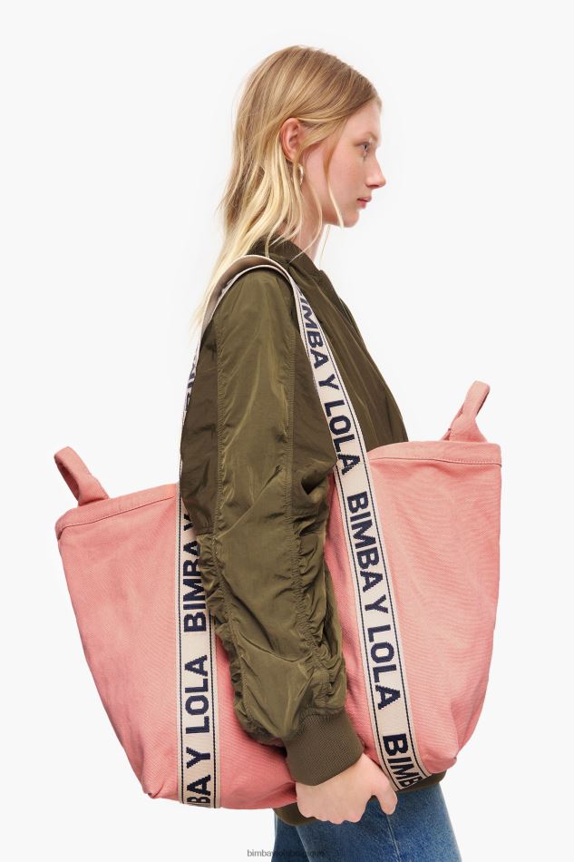 accessoires Bimba Y Lola sac cabas en toile rose HV4486117