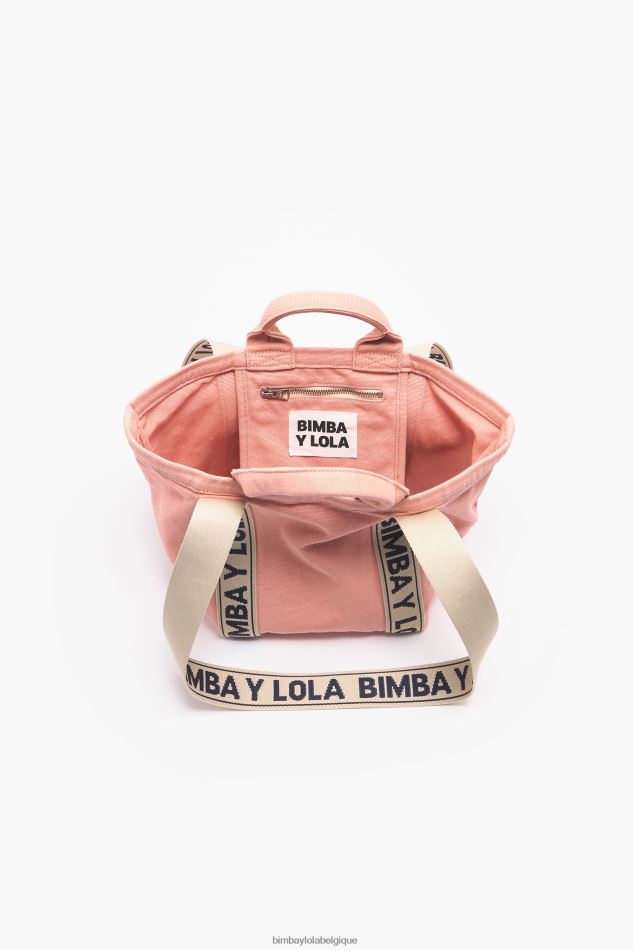 accessoires Bimba Y Lola sac cabas en toile rose HV448683