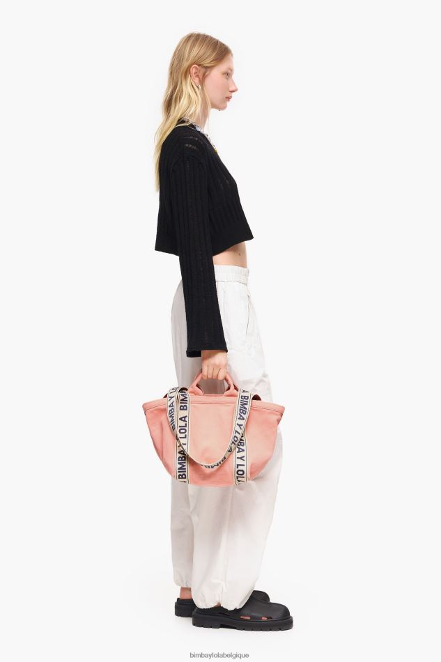 accessoires Bimba Y Lola sac cabas en toile rose HV448683
